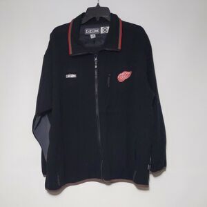 Red Wings ccm fleece full zip jacket small logo black grey size L